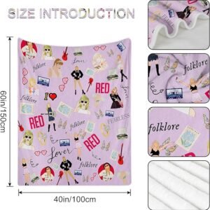 Singer Blanket Super Soft Flannel Throws Blanket, Gift Blanket for Music Lovers, Lightweight and Comfortable, Warm and Breathable, Suitable for All Seasons 60"X40"